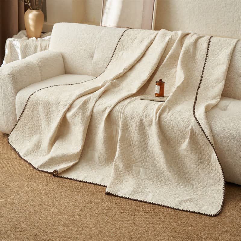 Couette en coton et lin à motif de feuilles - image 2