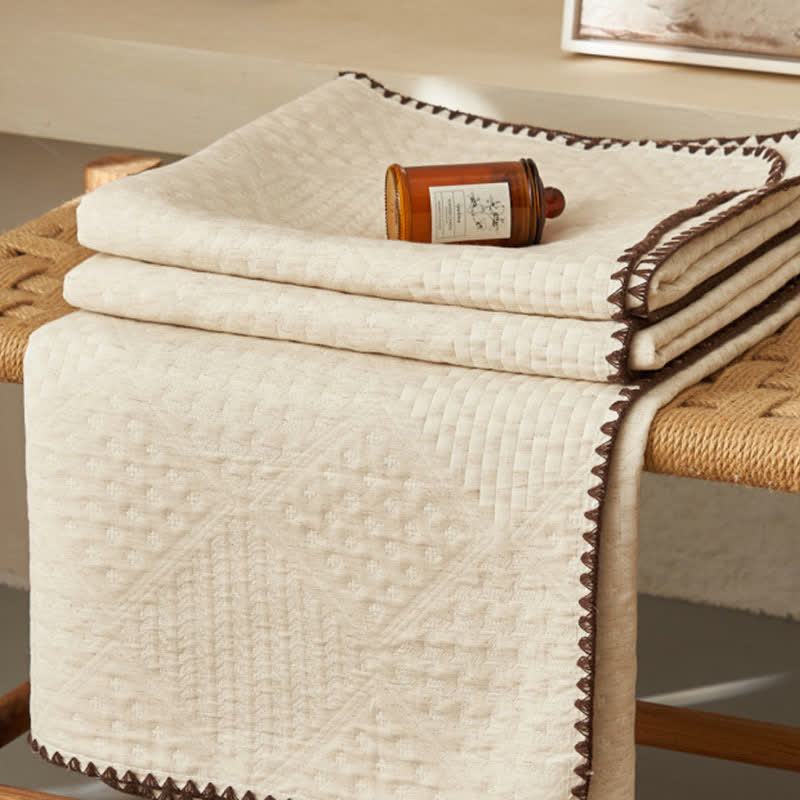 Couette en coton et lin gaufré texturé - image 3