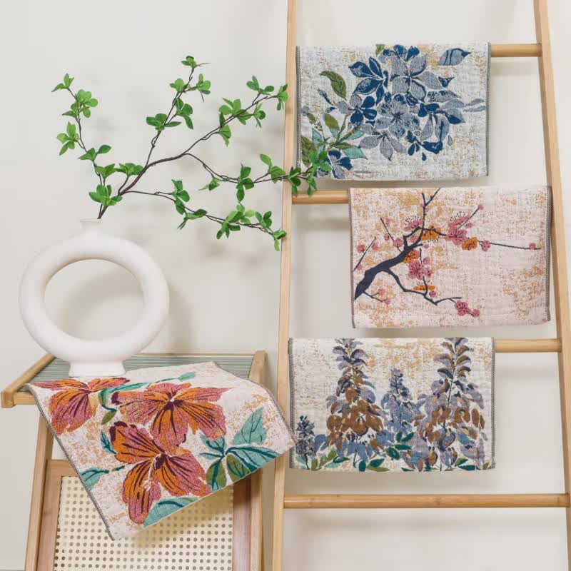 Torchon de cuisine en gaze de coton à motif maison de campagne - image 0
