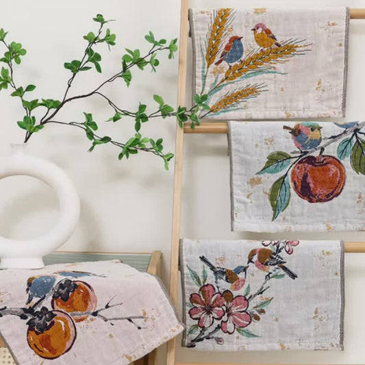 Torchon de cuisine en gaze de coton de la collection Country Bird - Ensemble de 4 - 35 cm x 35 cm - image 0
