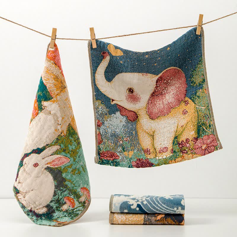 Torchon de cuisine en gaze de coton avec un joli motif animalier - image 0