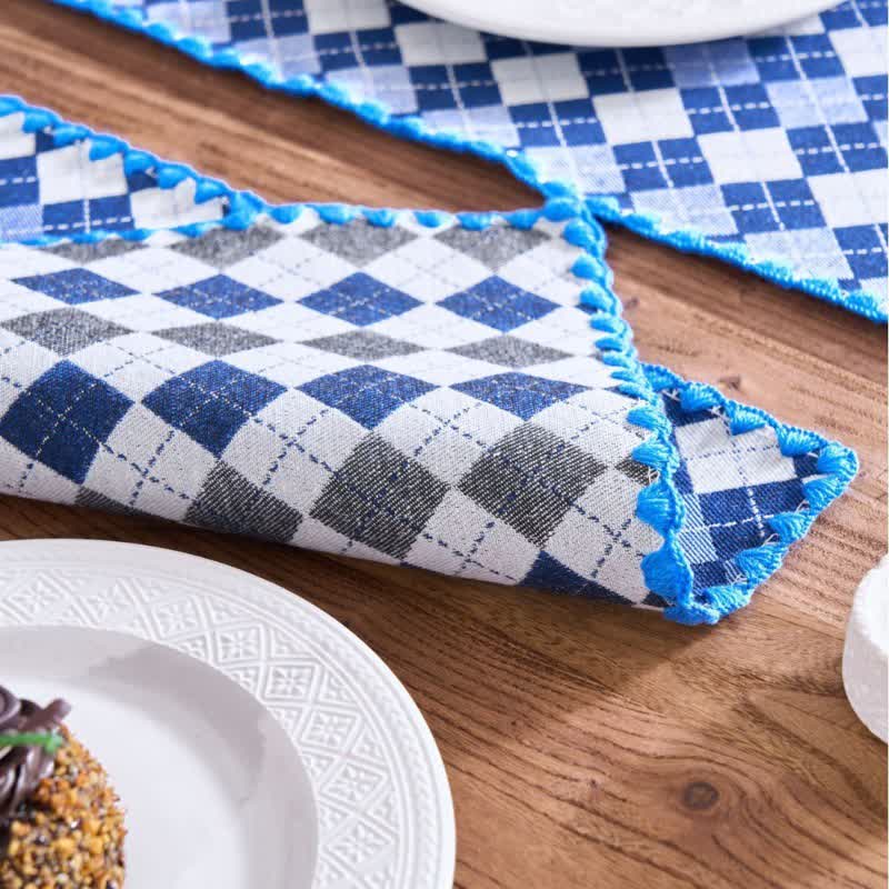 Sets de table en tissu jacquard à motif losanges (4 pièces) - image 9