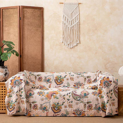 Couverture vintage en gaze de coton de style ethnique - image 1