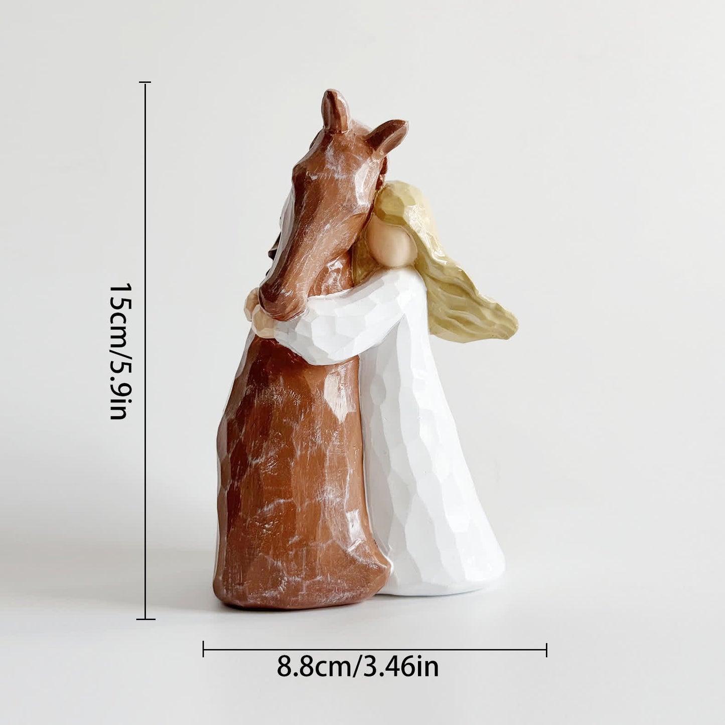 Figurine de fille et cheval peinte à la main en résine – décoration intérieure - image 3