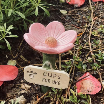 Abreuvoir pour abeilles en forme de fleur, en résine - Rose - 4 pièces - 6,5 cm x 10 cm - image 3