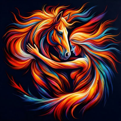 Décoration murale représentant un cheval et une déesse - image 1