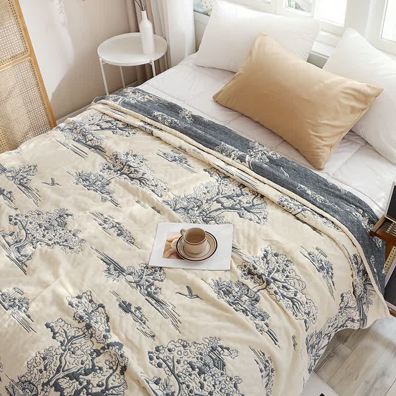 courtepointe en gaze de coton de style rétro - 200 cm x 230 cm - image 0
