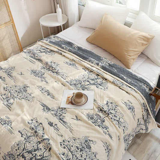 courtepointe en gaze de coton de style rétro - 200 cm x 230 cm - image 0