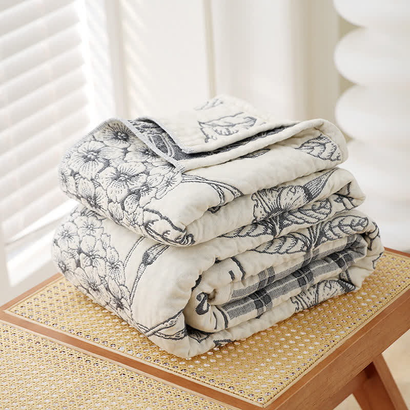 Couette en gaze de coton à motif d'hortensias - image 1