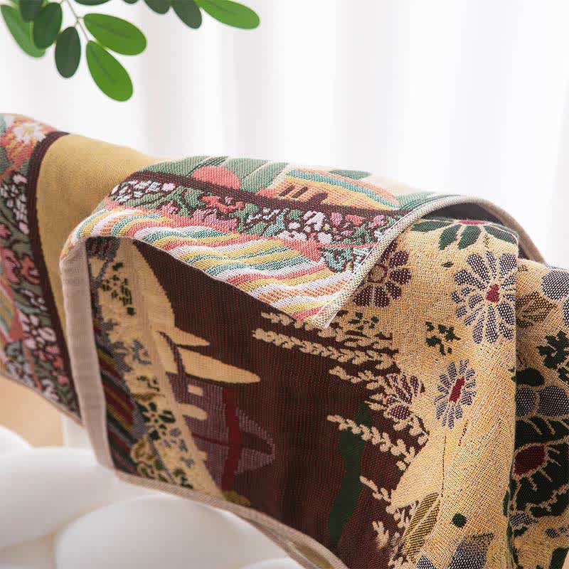 Serviette rustique en coton à motif de chevaux et de fleurs - image 3