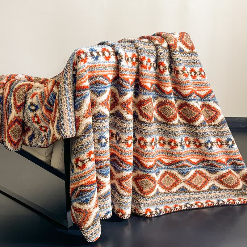 Couvre-lit moelleux de style bohème - Brun - 200 cm x 230 cm - image 0