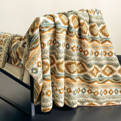 Couvre-lit moelleux de style bohème - Vert - 200 cm x 230 cm - image 1