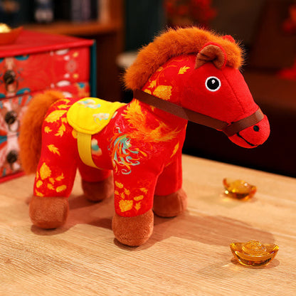 Peluche festive pour l'Année du Cheval 2026 - Rouge (Phénix) - 2 pièces - 32 cm - image 7