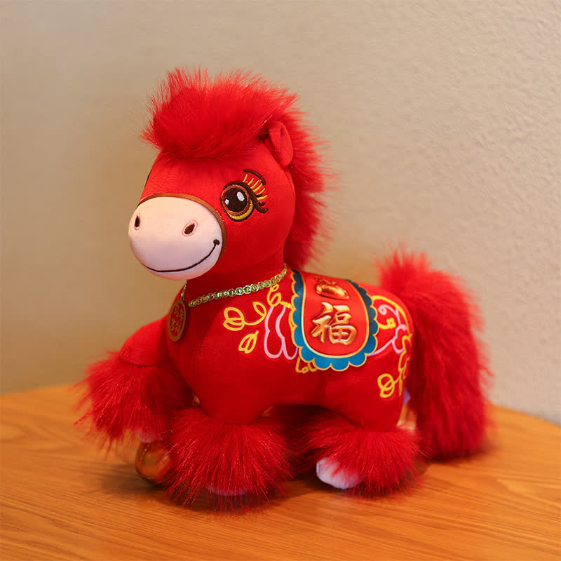 Étalon rouge festif du zodiaque avec le symbole porte-bonheur « Fu » - image 4