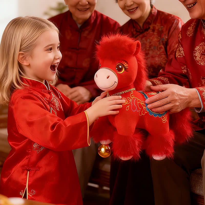 Étalon rouge festif du zodiaque avec le symbole porte-bonheur « Fu » - image 2