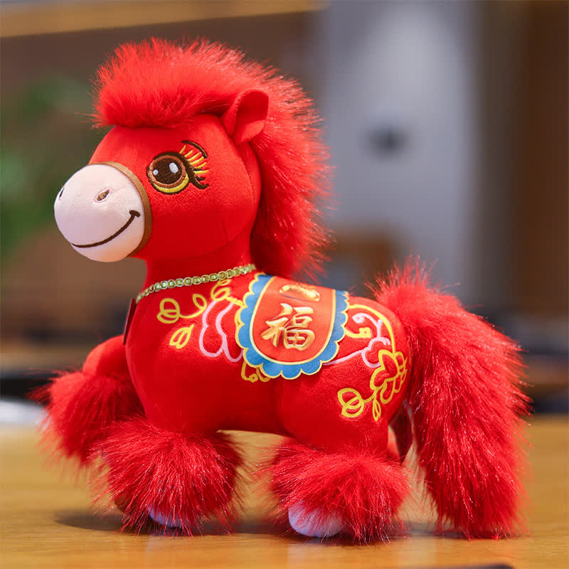 Étalon rouge festif du zodiaque avec le symbole porte-bonheur « Fu » - image 3