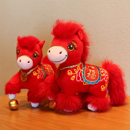 Étalon rouge festif du zodiaque avec le symbole porte-bonheur « Fu » - 27 cm - image 0
