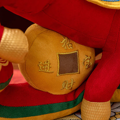 Peluche mascotte de cheval majestueux rouge et or - image 7