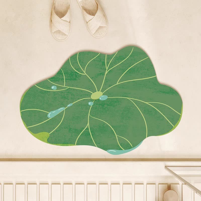 Tapis rustique en feuille de lotus à motif de goutte d'eau - 80 cm x 120 cm - image 0