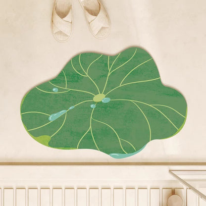 Tapis rustique en feuille de lotus à motif de goutte d'eau - 80 cm x 120 cm - image 0