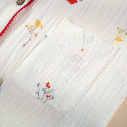 Ensemble pyjama en gaze de coton à motifs champêtres - image 4