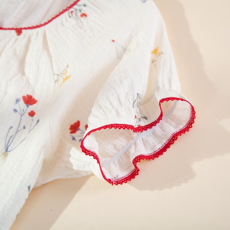Ensemble pyjama en gaze de coton à motifs champêtres - image 2