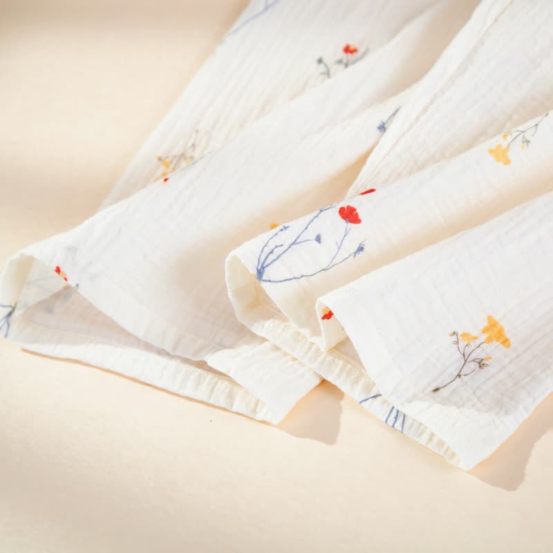 Ensemble pyjama en gaze de coton à motifs champêtres - image 8