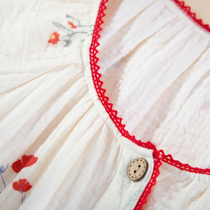 Ensemble pyjama en gaze de coton à motifs champêtres - image 3