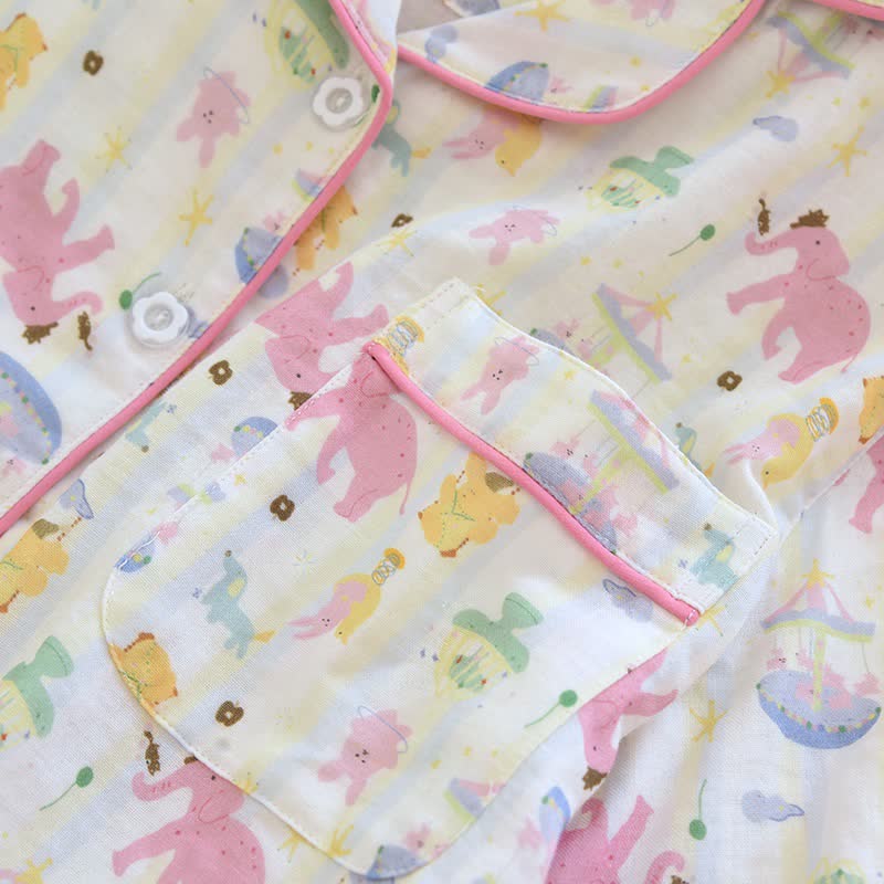 Ensemble pyjama « Terrain de jeux des éléphants » en gaze de coton - image 8