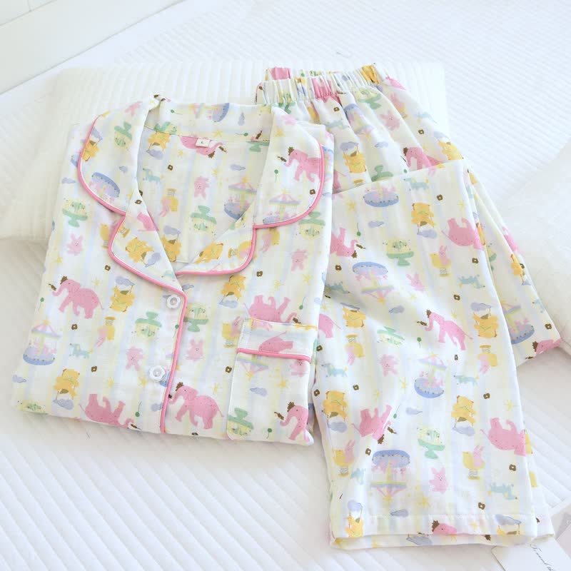 Ensemble pyjama « Terrain de jeux des éléphants » en gaze de coton - image 5