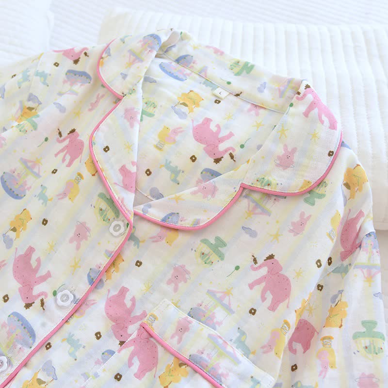 Ensemble pyjama « Terrain de jeux des éléphants » en gaze de coton - image 7