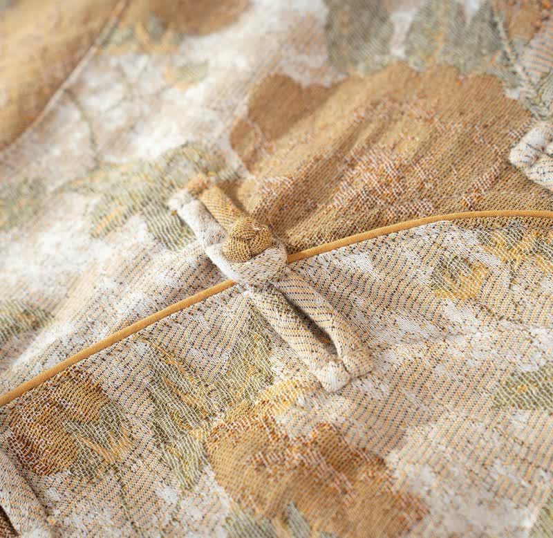 Ensemble pyjama vintage en coton à motif floral et col montant - image 4