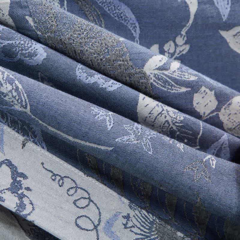 Robe kimono en gaze de coton à motif de feuilles champêtres - image 7