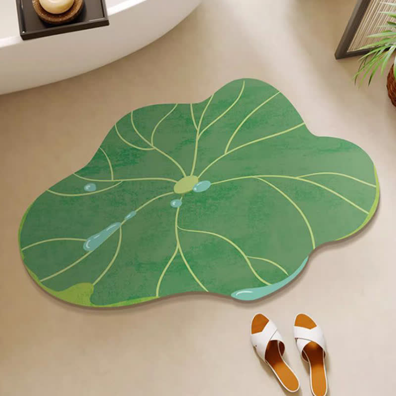 Tapis rustique en feuille de lotus à motif de goutte d'eau - image 1