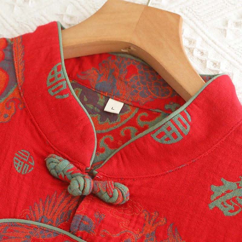 Ensemble pyjama en coton de bon augure avec col montant - image 3