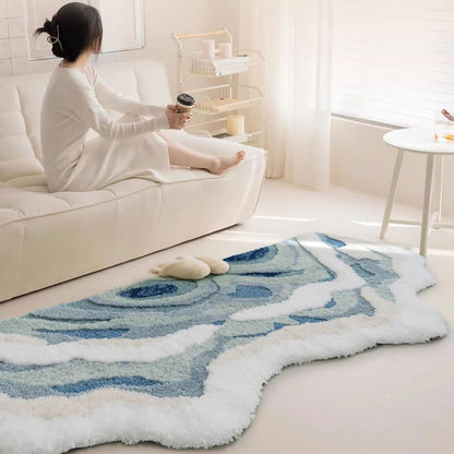 Tapis abstrait, ondulé et floqué - image 8