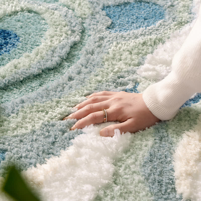 Tapis abstrait, ondulé et floqué - image 10