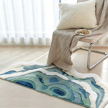 Tapis abstrait, ondulé et floqué - 70 cm x 160 cm - image 0