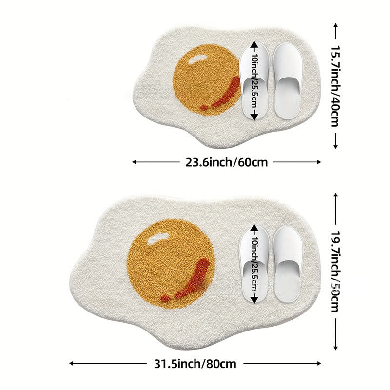 tapis floqué en forme d'œuf au plat - image 6