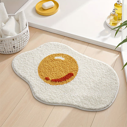 tapis floqué en forme d'œuf au plat - 50 cm x 80 cm - image 0