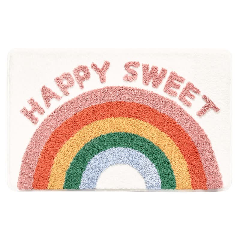 Tapis de bain décoratif à motifs arc-en-ciel - image 4