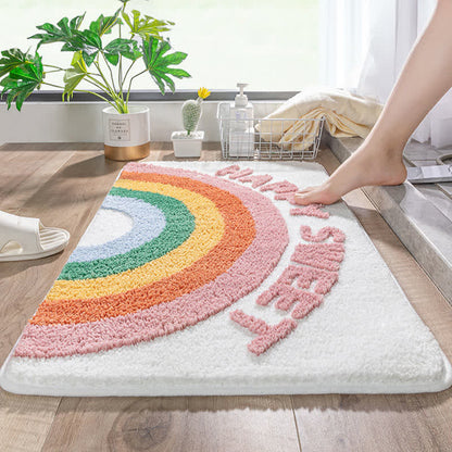 Tapis de bain décoratif à motifs arc-en-ciel - image 2