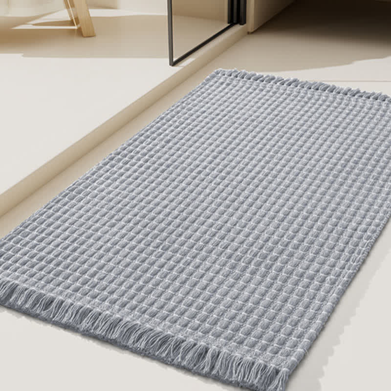 Tapis de bain tissé à pompons - image 4