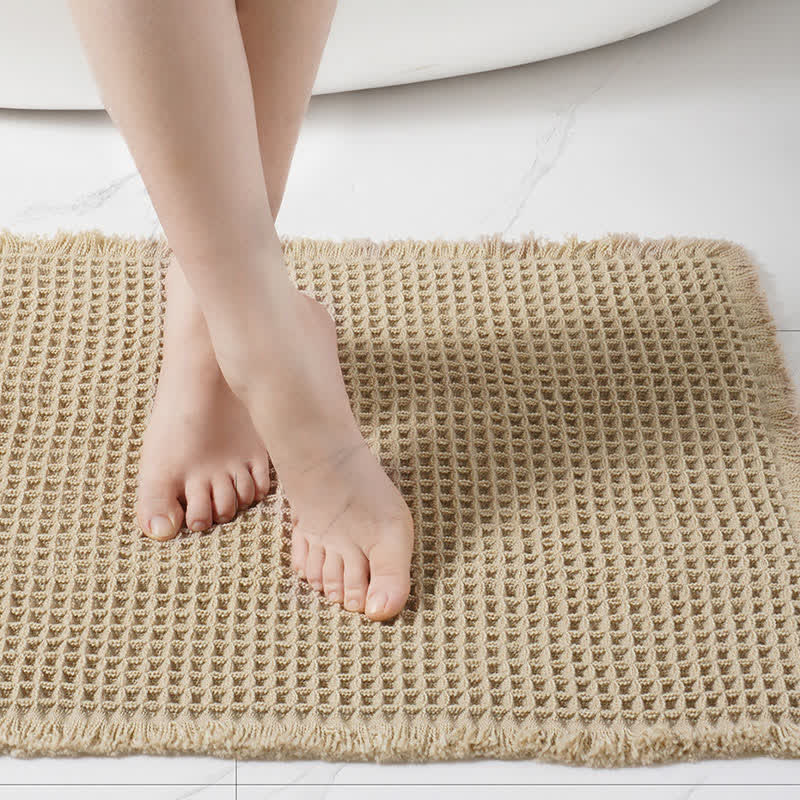 Tapis de bain minimaliste à motif gaufré - image 3