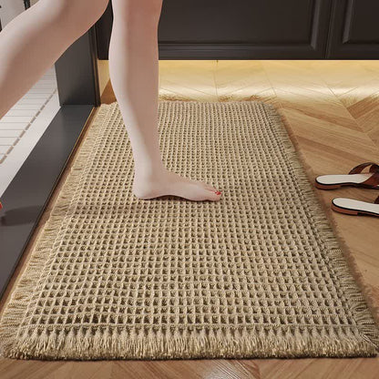 Tapis de bain minimaliste à motif gaufré - Brun - 61 cm x 92 cm - image 0
