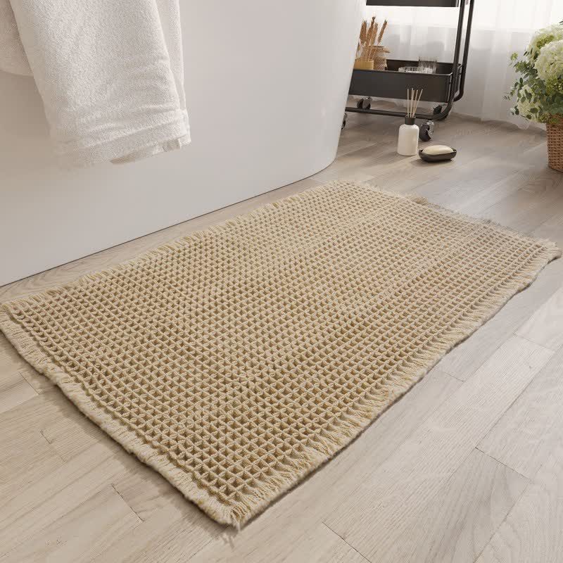 Tapis de bain minimaliste à motif gaufré - image 1