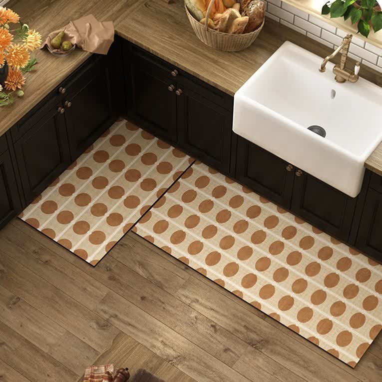 Tapis de cuisine à motif de terre de diatomées (cercle et ligne) - 60 cm x 90 cm + 60 cm x 180 cm - image 0
