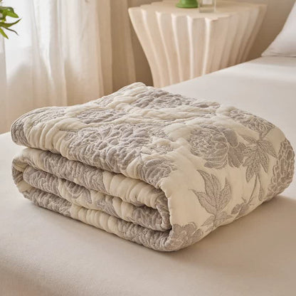 Couette réversible en gaze de coton à motif pivoine - image 5