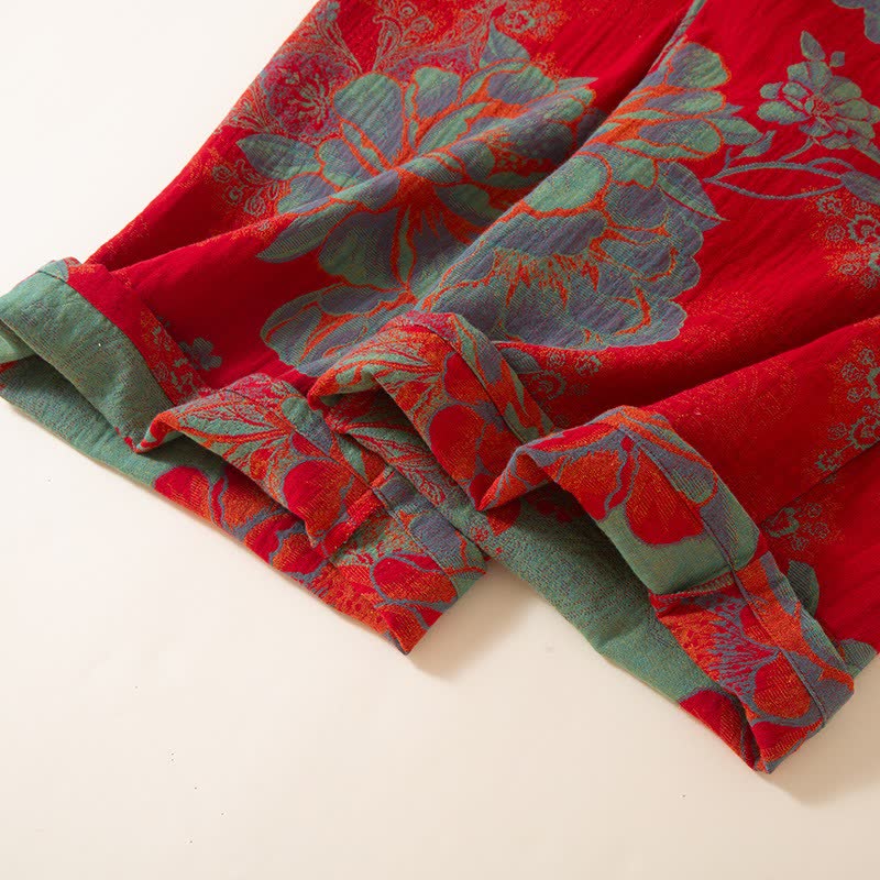 Ensemble pyjama vintage en coton oriental à motif pivoine - image 8