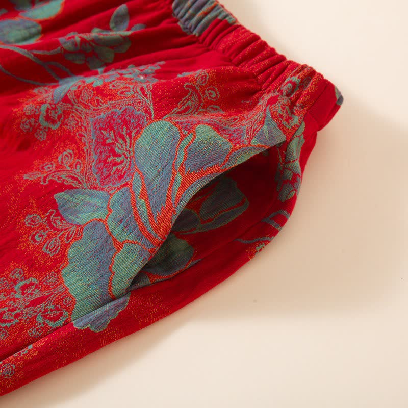 Ensemble pyjama vintage en coton oriental à motif pivoine - image 7